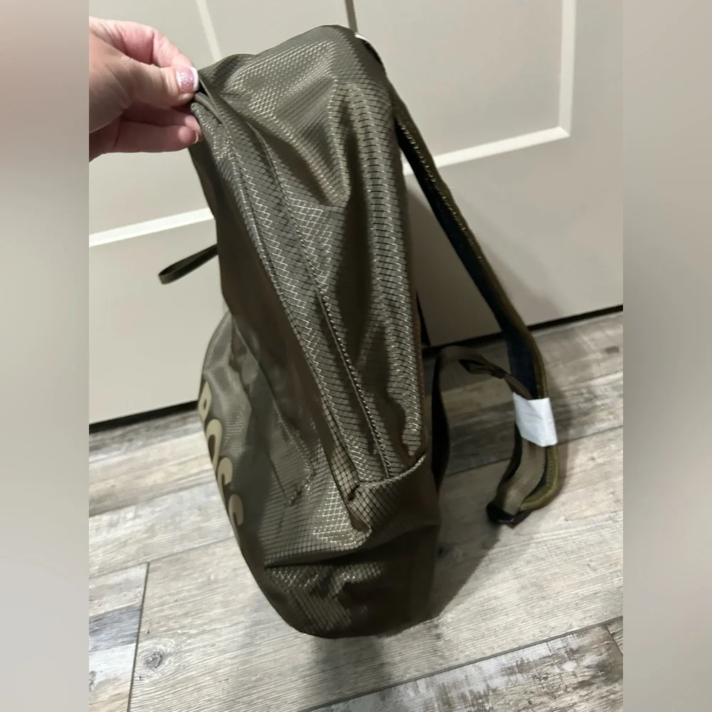 Boss Olive Green Logo Backpack with White Logo